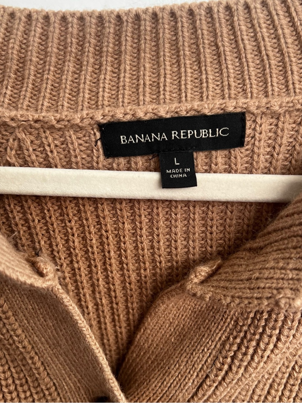 Banana Republic Tan Ribbed Button-Front Cardigan - Picture 3 of 6